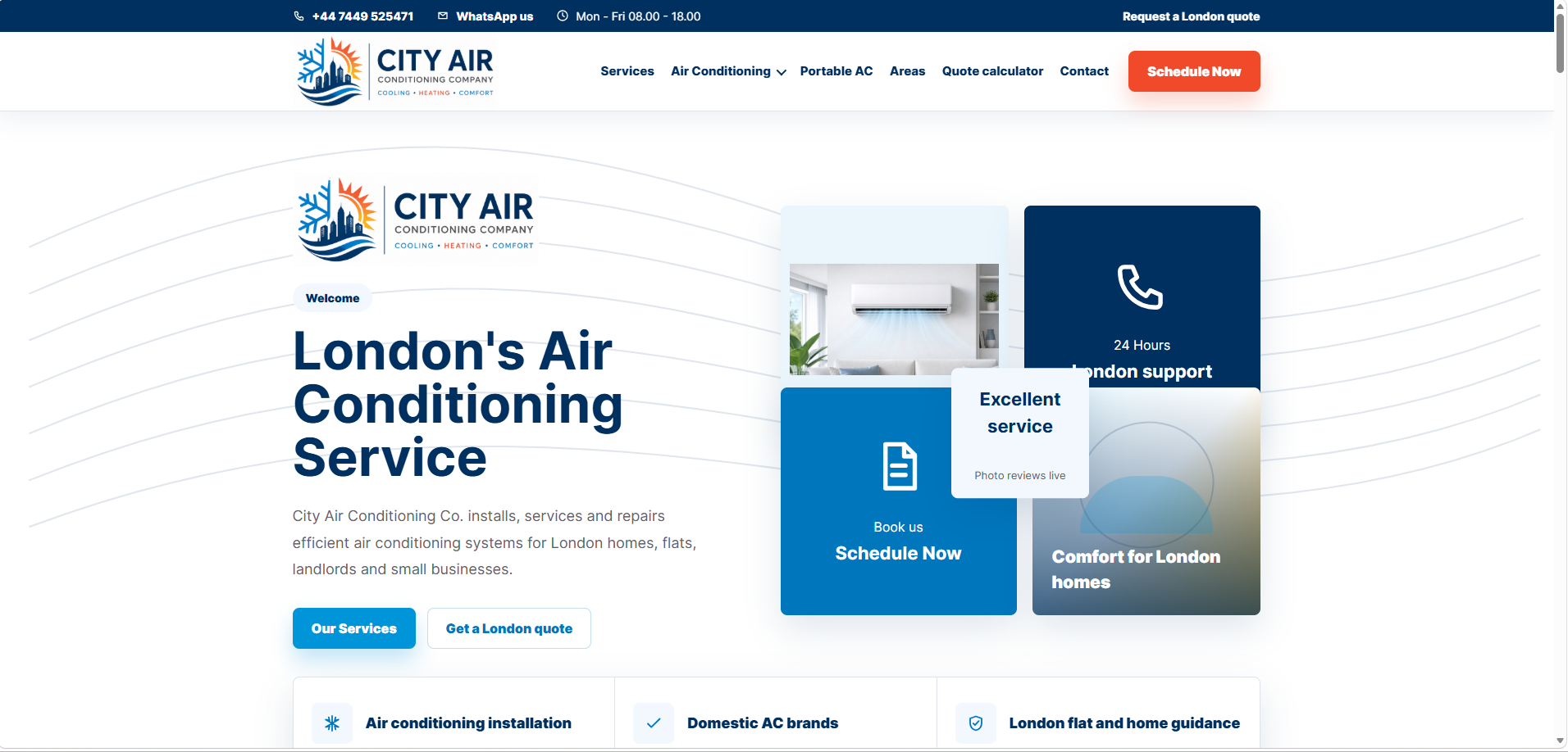 City Air Conditioning Company website screenshot