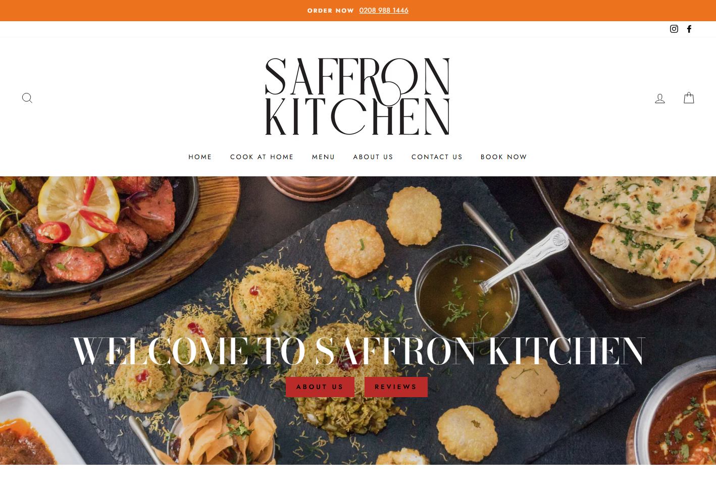 Saffron Kitchen website screenshot