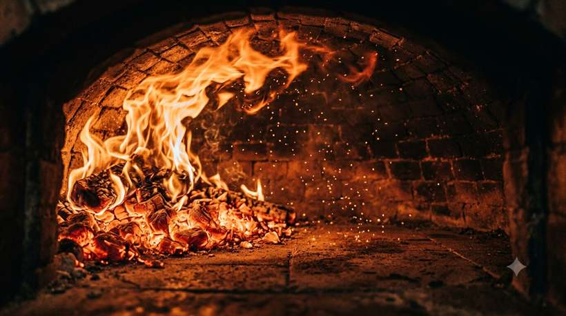 Coal oven flames
